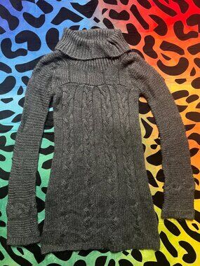 J.J. ALWAYS GRAY LONG SLEEVE TURTLENECK PULLOVER SWEATER SMALL